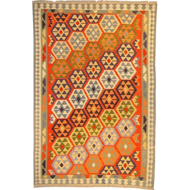 One Of The Kind Ardabil Persian Kilim 9'2" x 5'10"